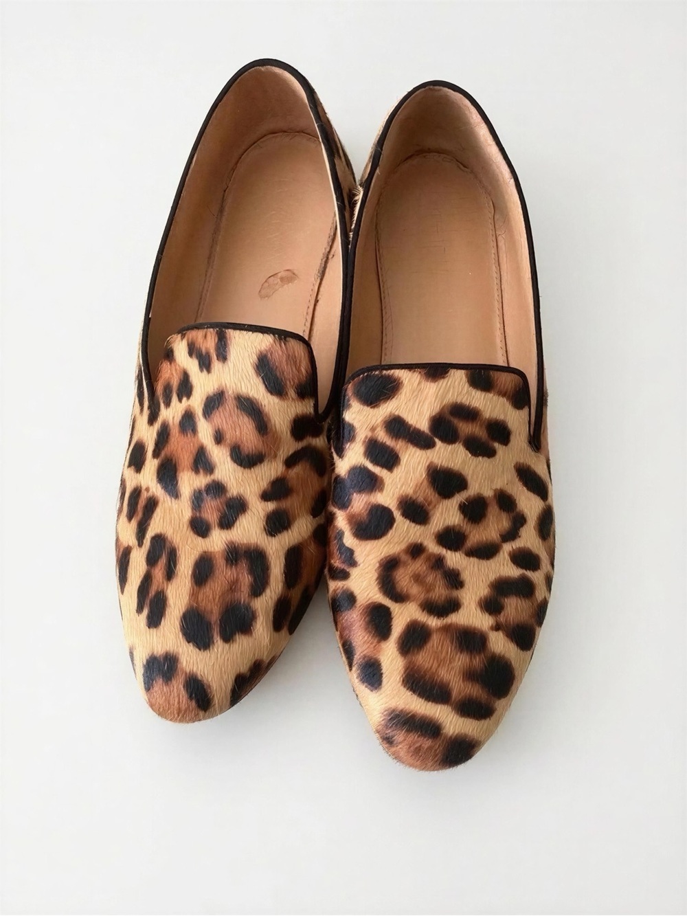 J. Crew Leopard Print Slip-On Loafers in Tan and Black